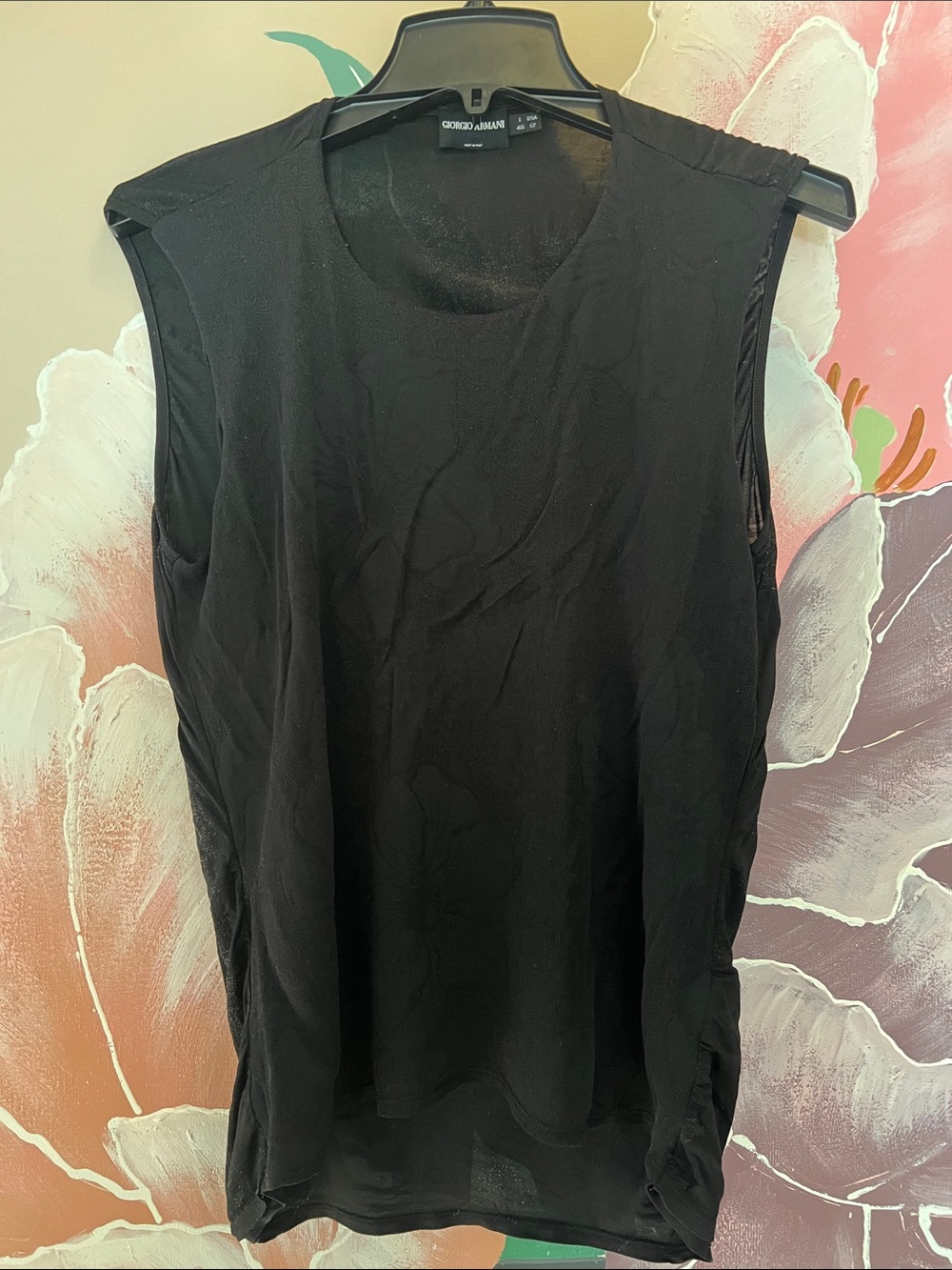 Silk Giorgio Armani Black Sleeveless Tank Top